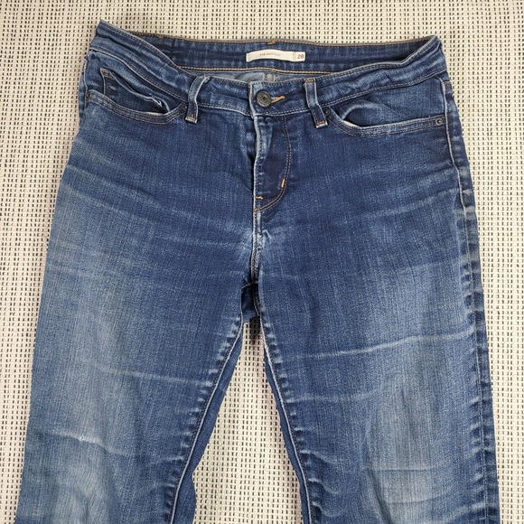 Levis 715 Bootcut Jeans Womens 28 Blue Denim Medium Wash Classic Stretch Bootleg - Picture 1 of 8